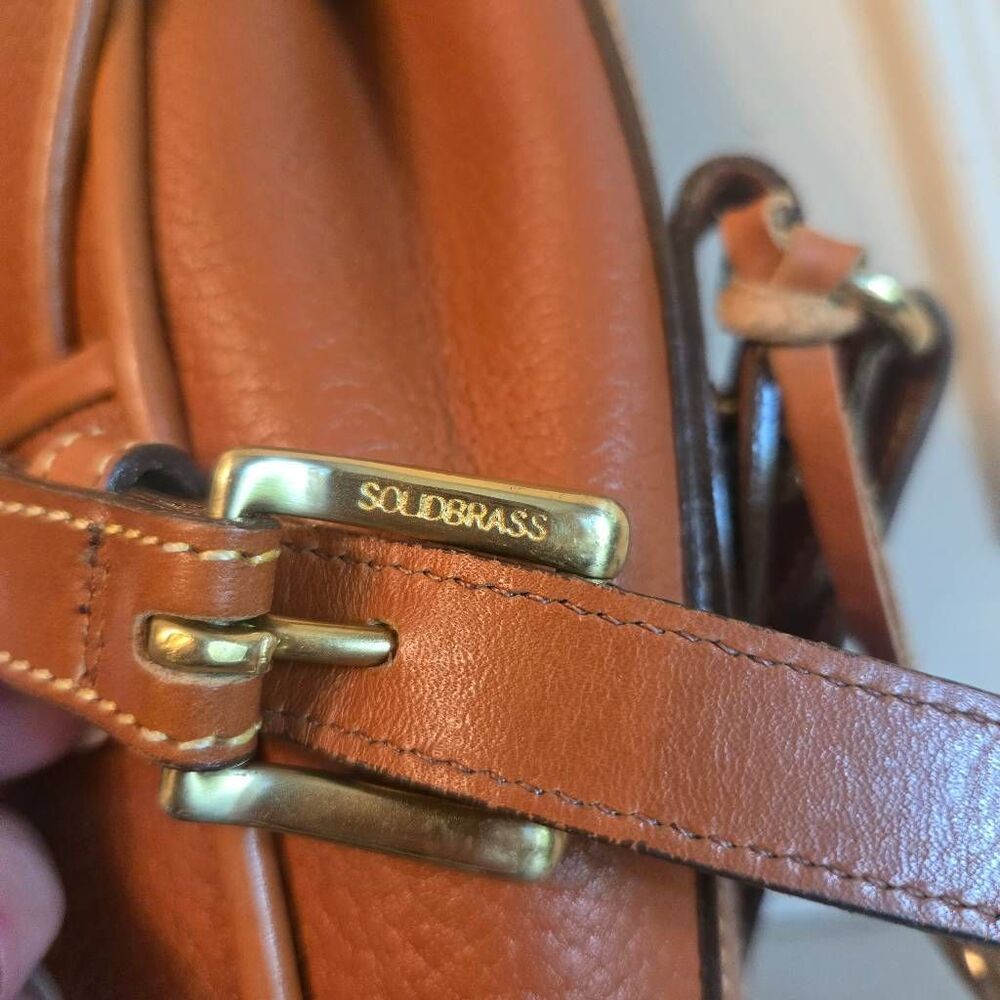 Dooney & Bourke Dover Drawstring Cross Body Tan Pebble Leather 90s Purse - Picture 13 of 13